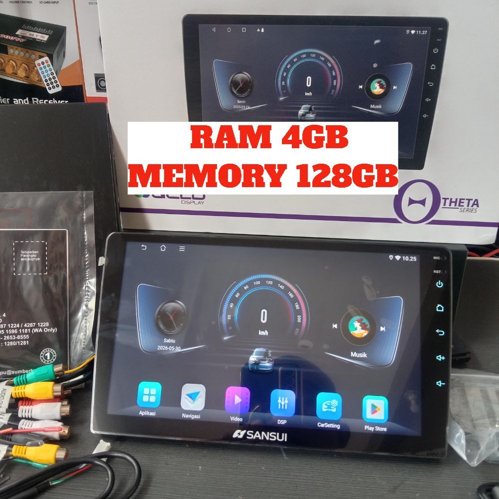 head unit tip doubledin android mobil sansui 9 inchi ram 4GB memory 128gb real