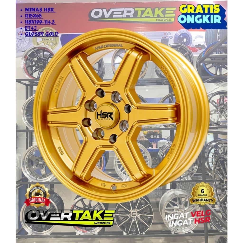 VELG RACING HSR R15 UNTUK JAZZ, SIGRA,MOBILIO,CALYA, AYLA, XENIA, AVANZA, DLL HSR MINAS R15