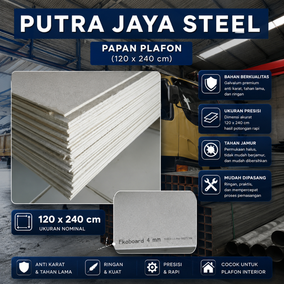 PAPAN KALSIBOARD | PLAFON & PARTISI  120 X 240