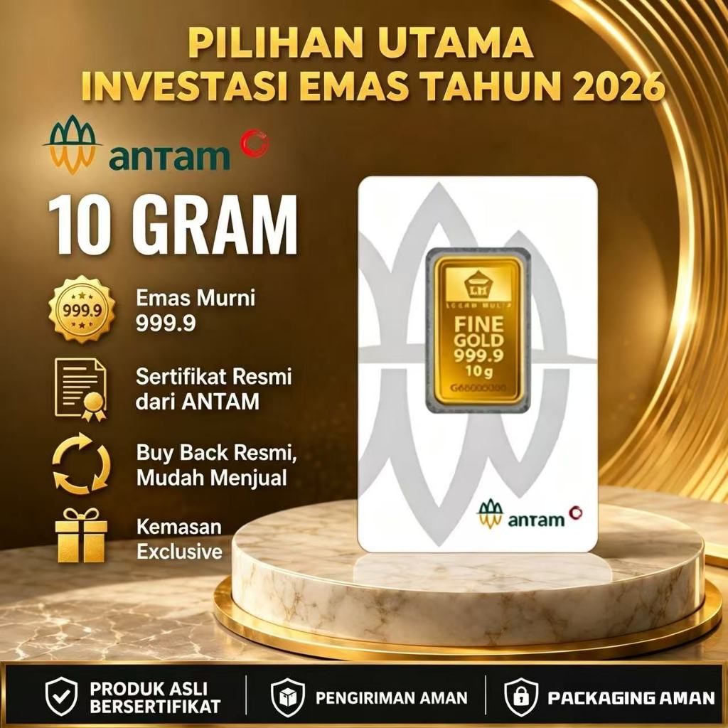 ANTAM 10GR LOGAM MULIA EMAS ANTAM 10 GRAM LM ANTAM TERBARU CERTIEYECERTICARD 2026