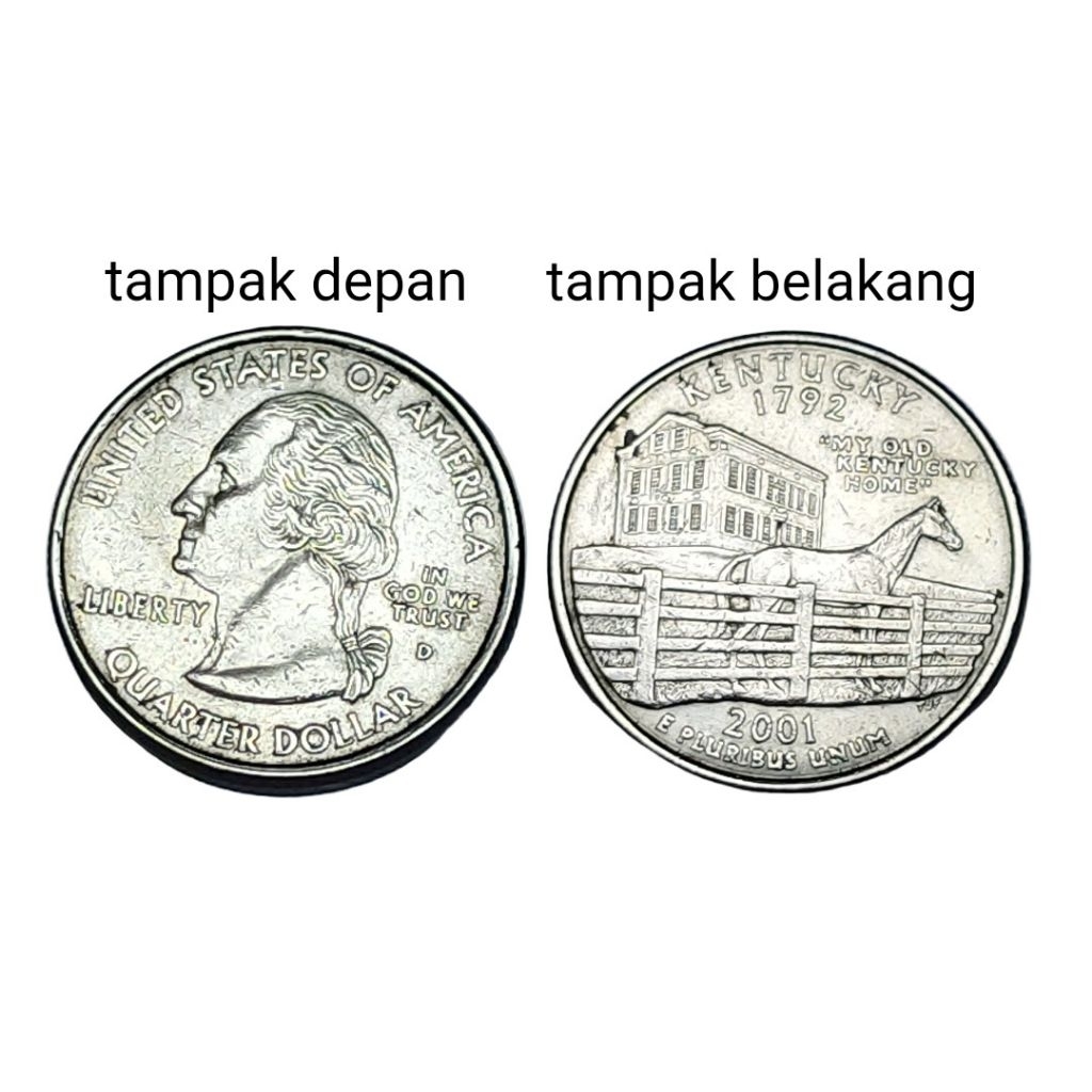 Koin Peringatan 25 Sen Amerika Serikat (Kentucky State Quarter) Tahun 2001-D