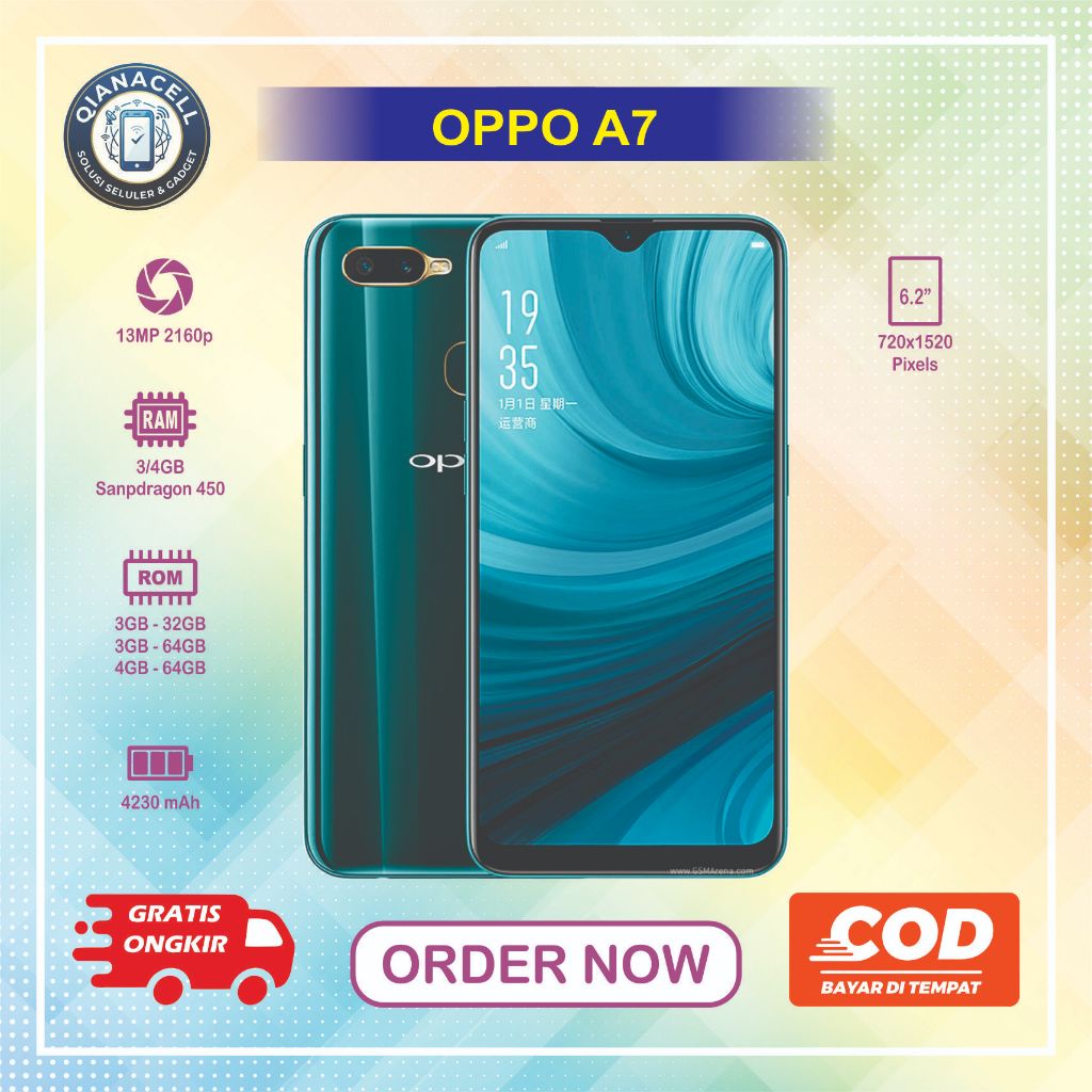 HP OPPO A7 Normal second siap pakai