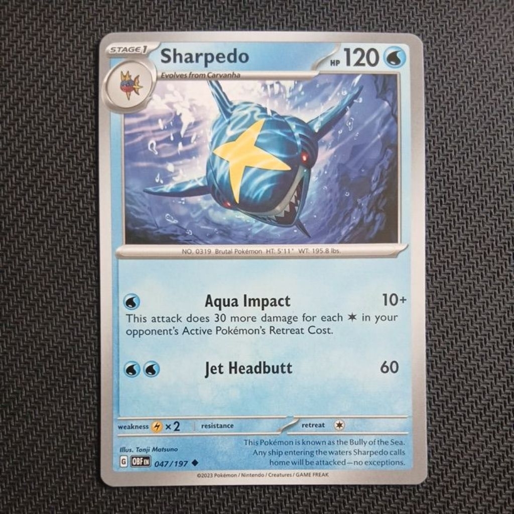 POKEMON SHARPEDO OBSIDIAN FLAMES NON FOIL SINGLES