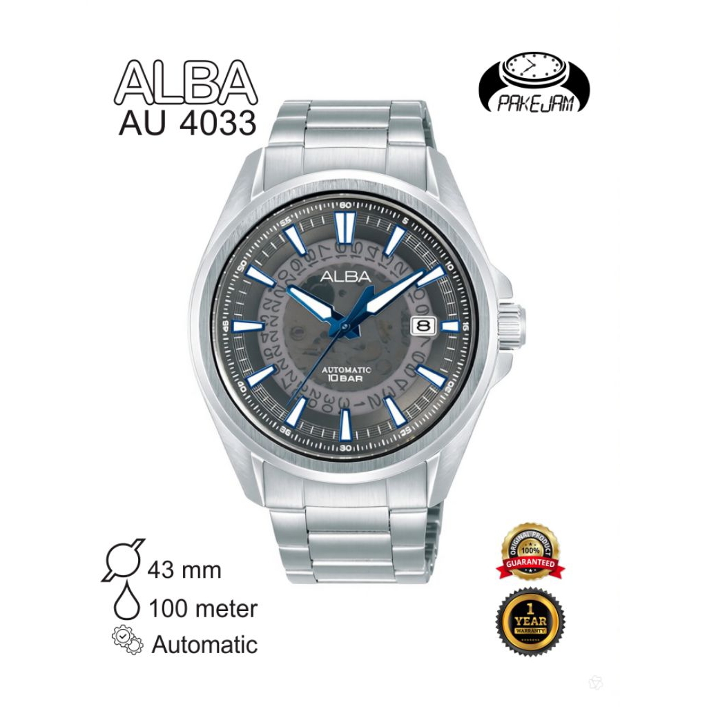 ALBA Jam Tangan Pria Automatic AU4033X1 Dark Grey