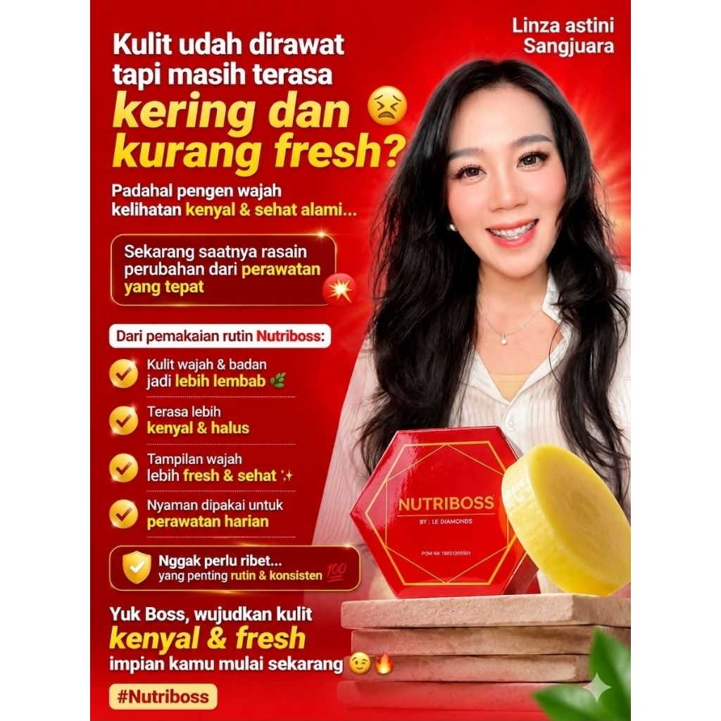 Nutriboss sabun wajah & badan by Le diamonds - Rahasia Kulit Cerah, Kenyal, dan Bebas Kusam (isi 3pc