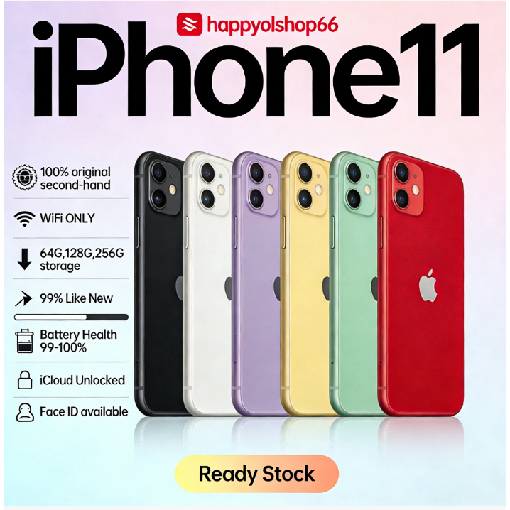 IPhone 11 WIFI ONLY BYPASS 64GB 128GB 256GB Bekas Second Original Mulus Fullset