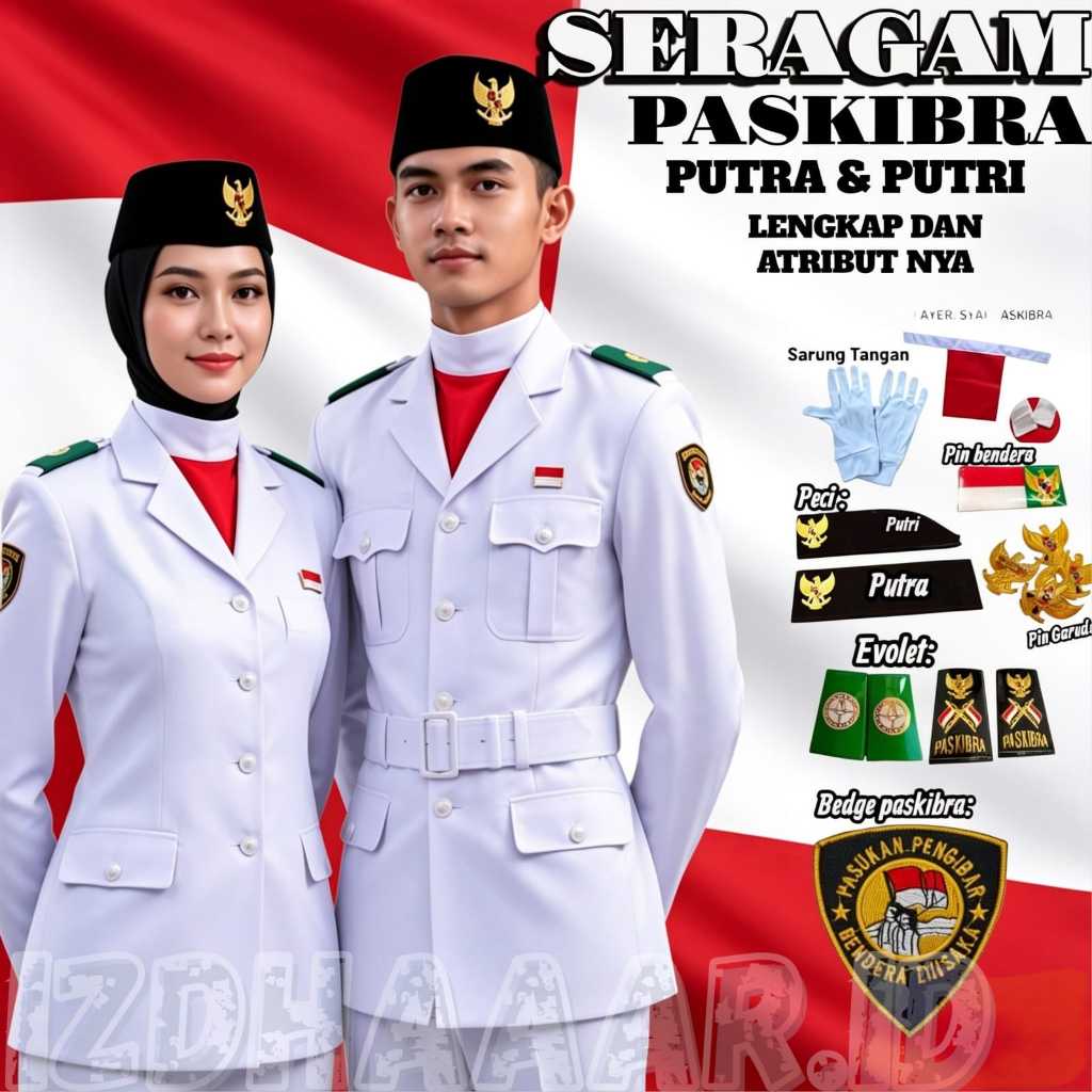 Seragam PASKIBRA Putra & Putri Lengkap, Setelan PASKIBRA Lengkap / Baju PDU PASKIBRA Lengkap