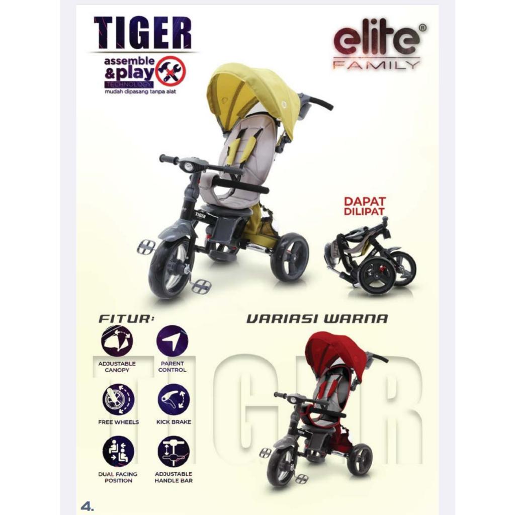 Sepeda lipaat Anak Roda Tiga Lipat Family Elite Tiger