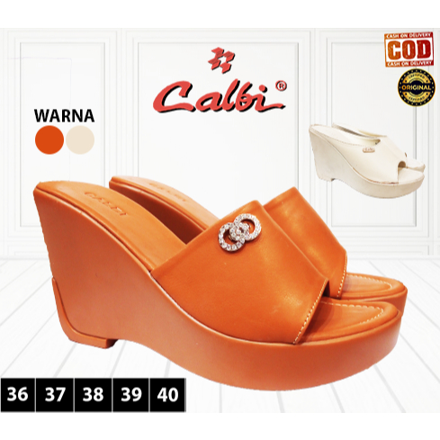 CALBI NUB 1772 2766 Wedges Sandal Hak 10 CM Heels Casual Formal Ringan Wanita Perempuan Original