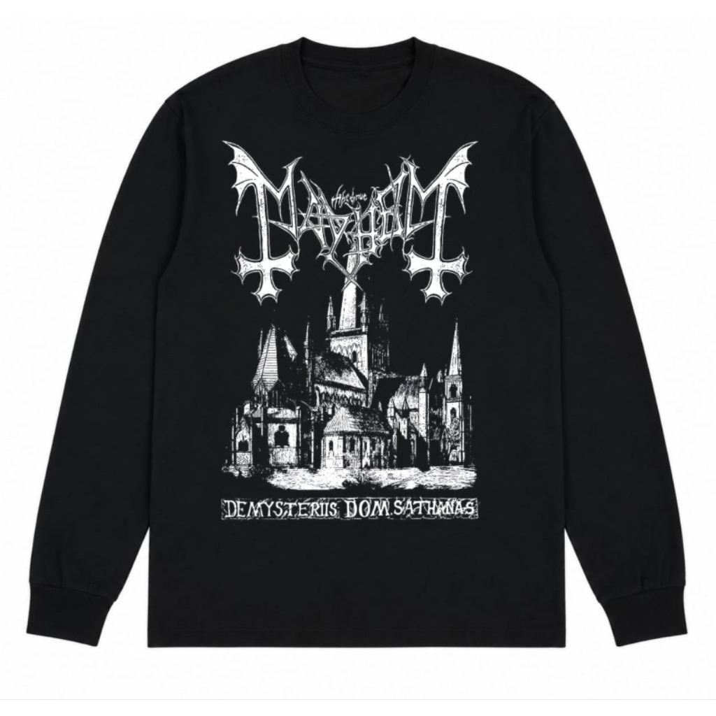 Kaos Band Mayhem Dyemsteriis Dom Lengan Panjang