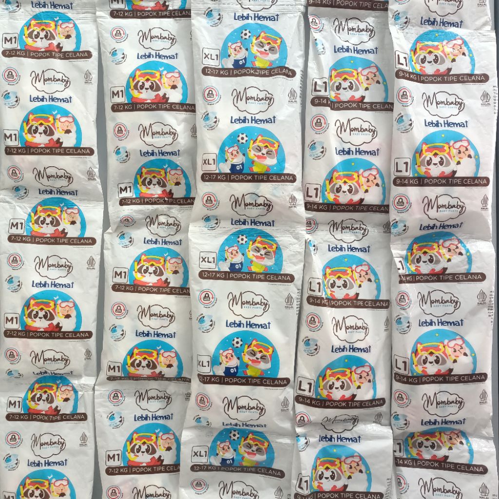 Mombaby Pants Renceng isi 6 // Size M/L/XL // Pampers kemasan ekonomis // Popok bayi sekali pakai
