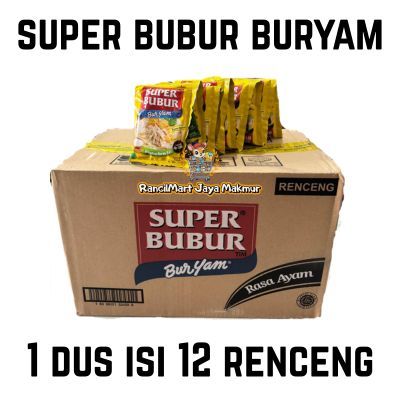 [ Dus Isi 12 Renceng ] Super Bubur BURYAM Rasa Ayam 22Gr | Karton