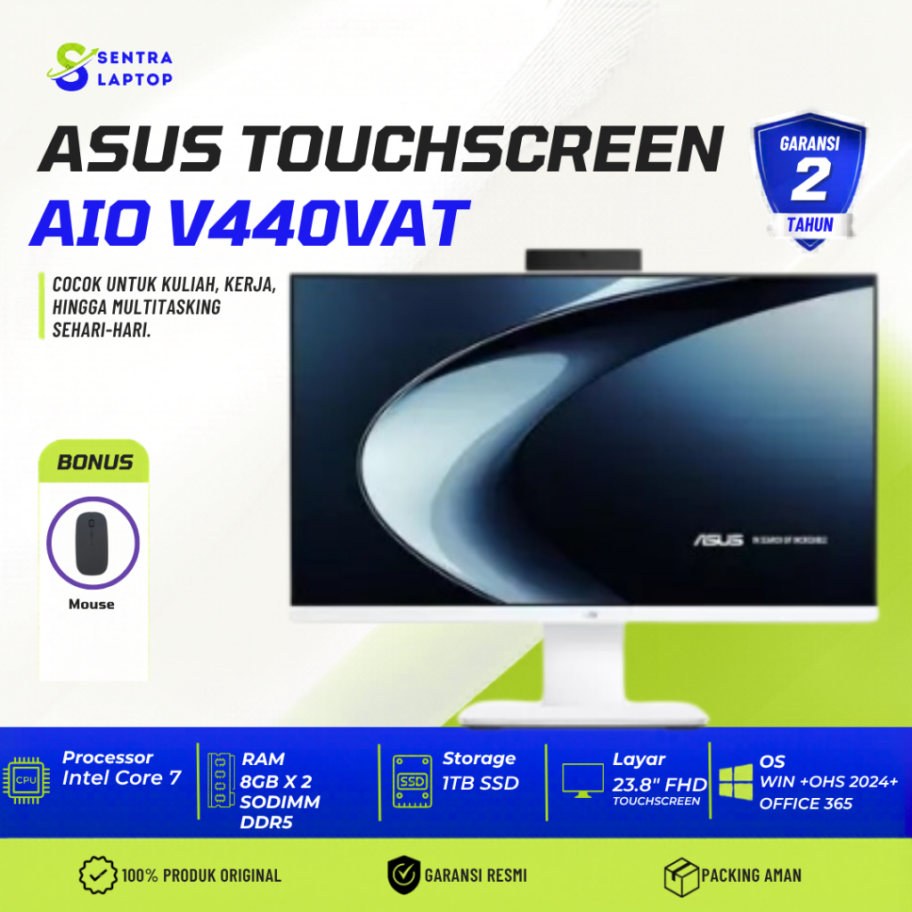 ASUS AIO TOUCHSCREEN V440VAT INTEL CORE 7-240H 16GB 1TB WIN11 HOME + OHS 2024