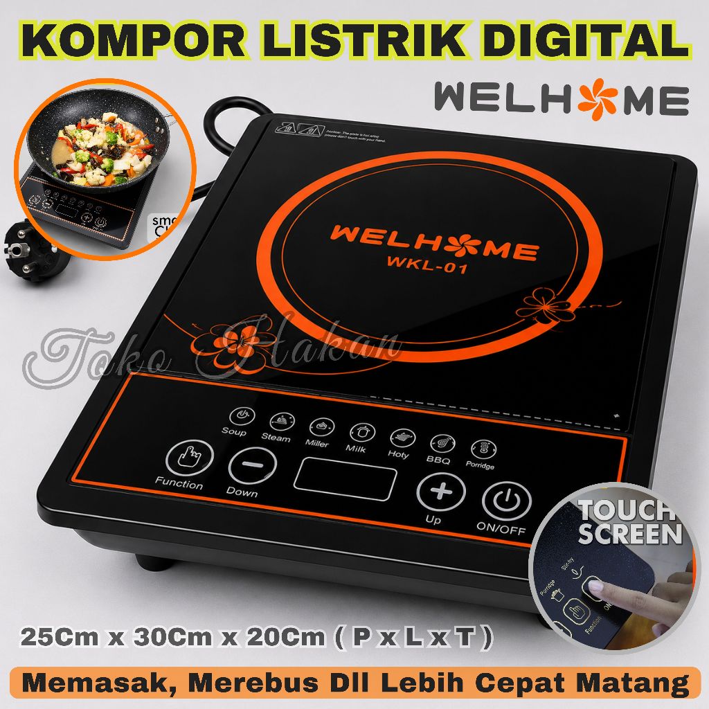 Terlaris ~Kompor Listrik Induksi Low Watt Kompor Listrik Portable WELHOME WKL-01/WKL-02/WKL-03 Kompo