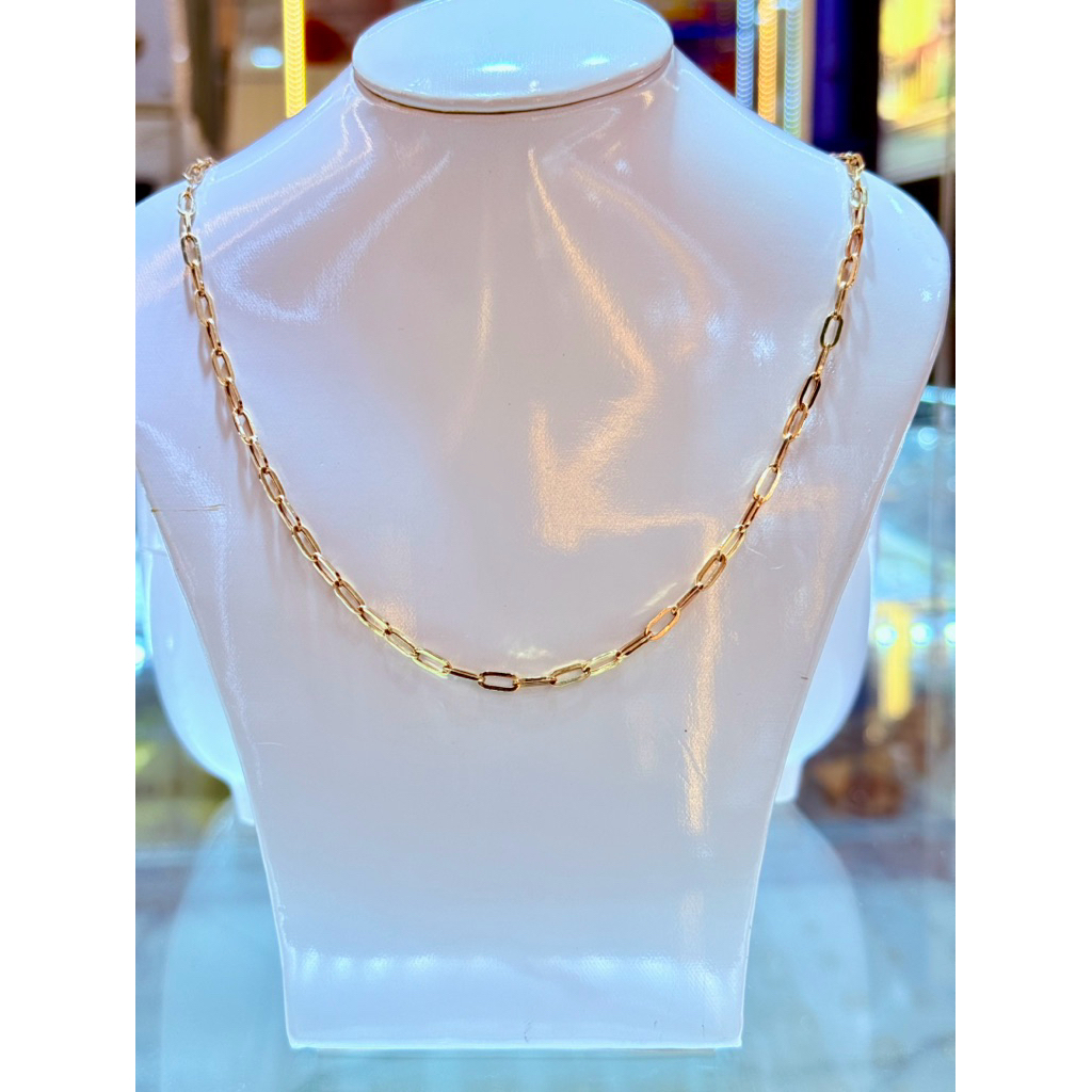kalung model paperclip berat 5 gram emas kadar700(16k)