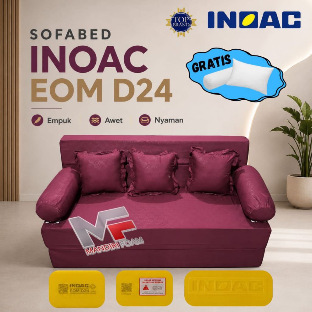 Sofa bed Inoac EOM D24 Tebal 20 Dan 15 cm Sofabed  Inoac Garansi 10 Tahun Sofa Bed 160x200x20