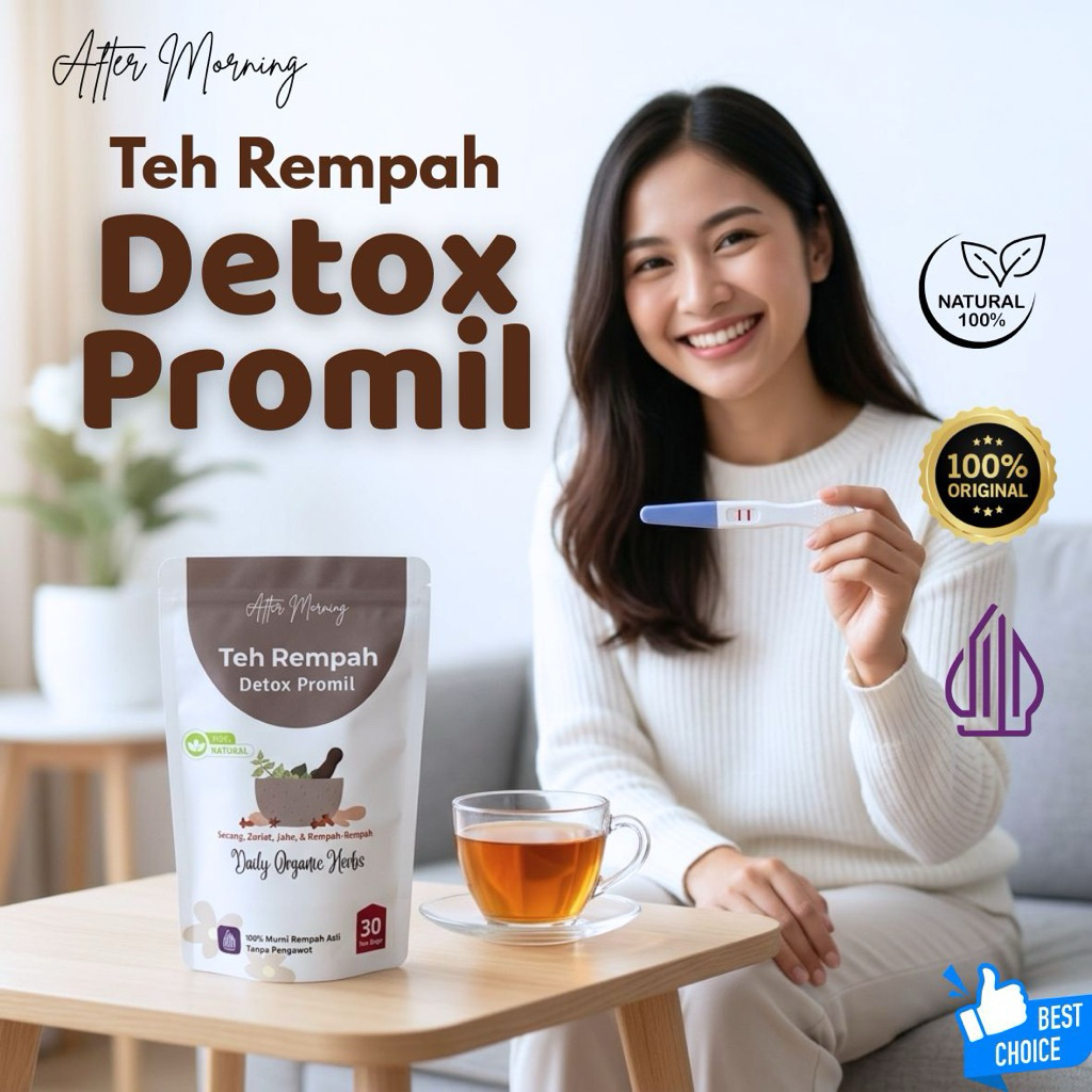 Teh Promil Detox Rahim PCOS Premium 30 Kantong | Teh Rempah Detox Promil After Morning | Teh Kesubur