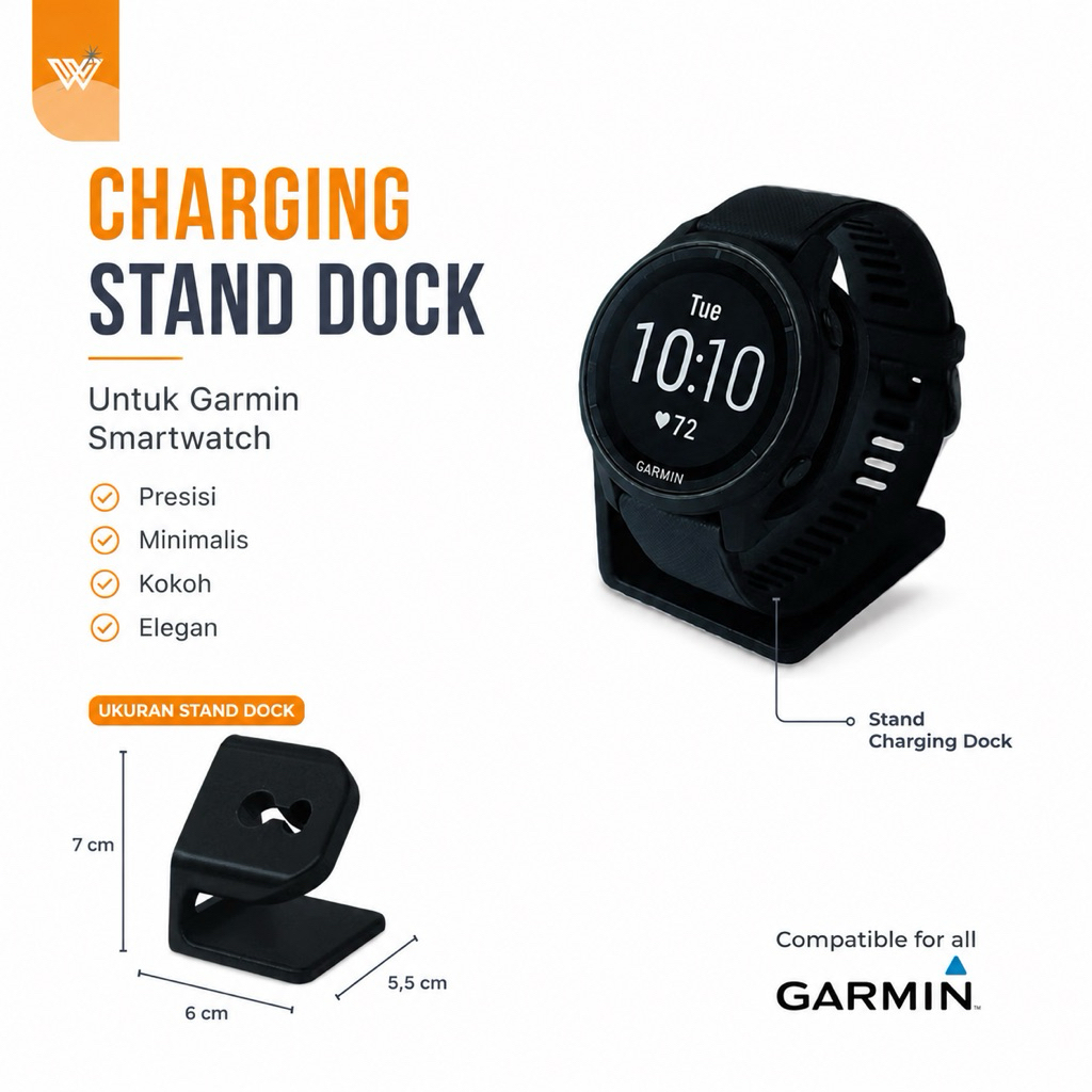 Stand Charging Dock Smartwatch Garmin Jam Pintar semua Varian Holder Station Aksesoris