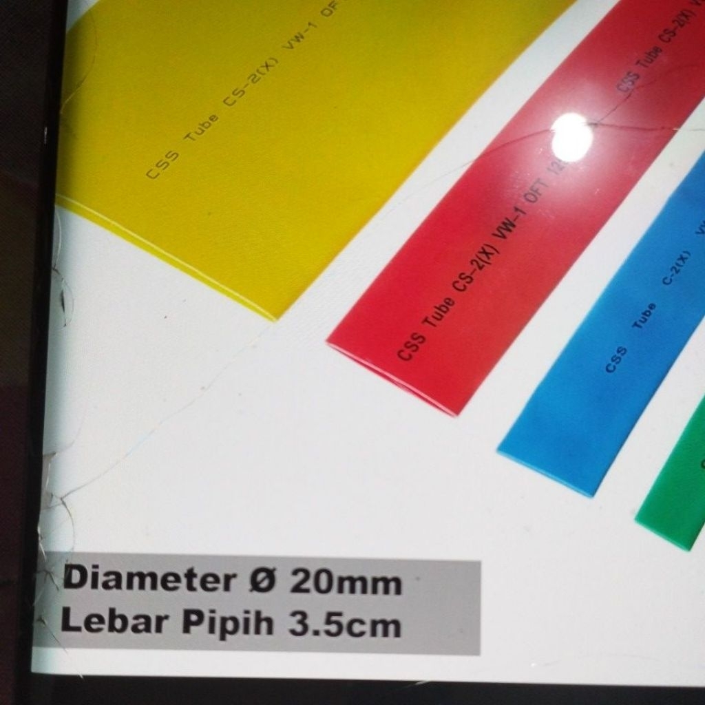 HEATSHRINK ISOLASI SELONGSONG BAKAR 20MM METERAN