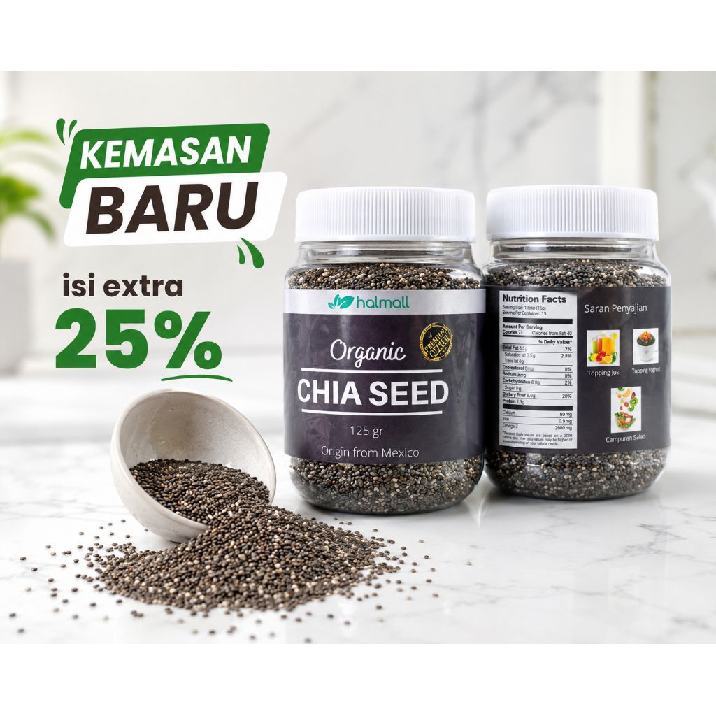 Organic Chia Seed mexico Hni.id halmall Ori 125 gram MERCHANT