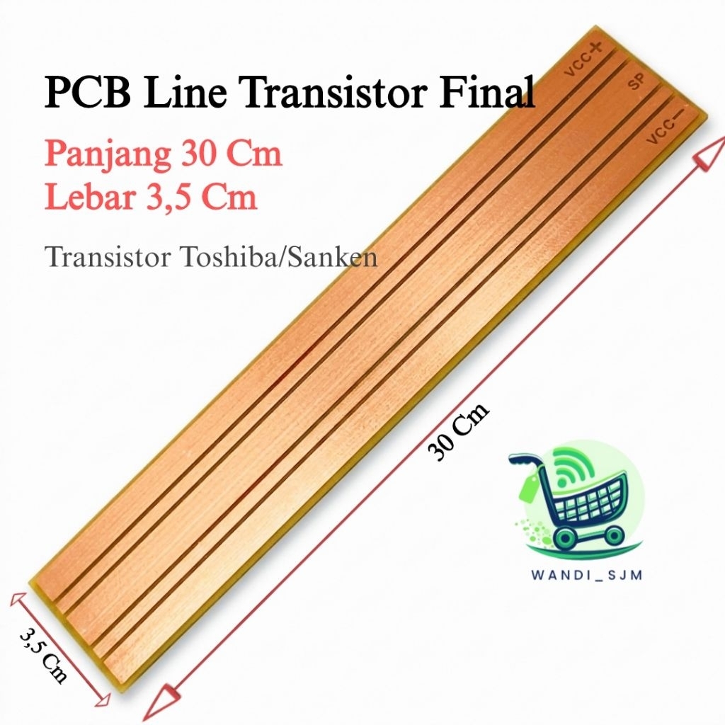 PCB line transistor final Toshiba Sanken Panjang 30cm pcb tr final pcb 30 cm
