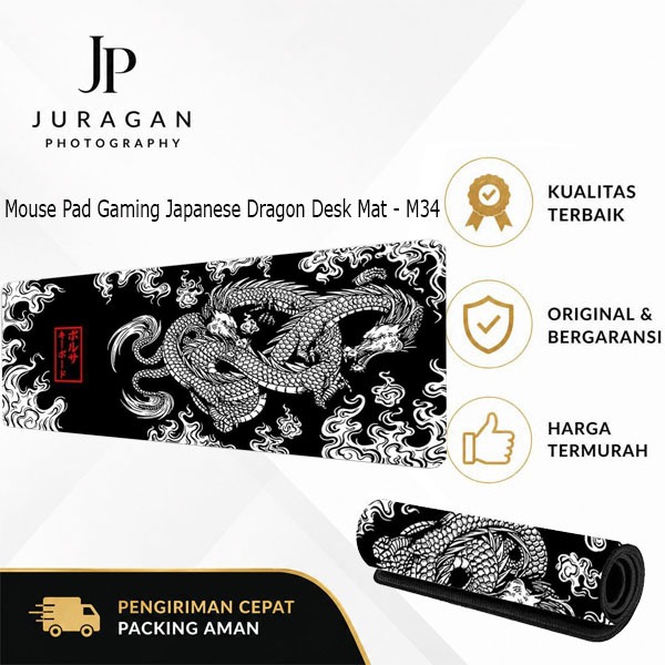 JP Maruige Mouse Pad Gaming Japanese Dragon Desk Mat - M34