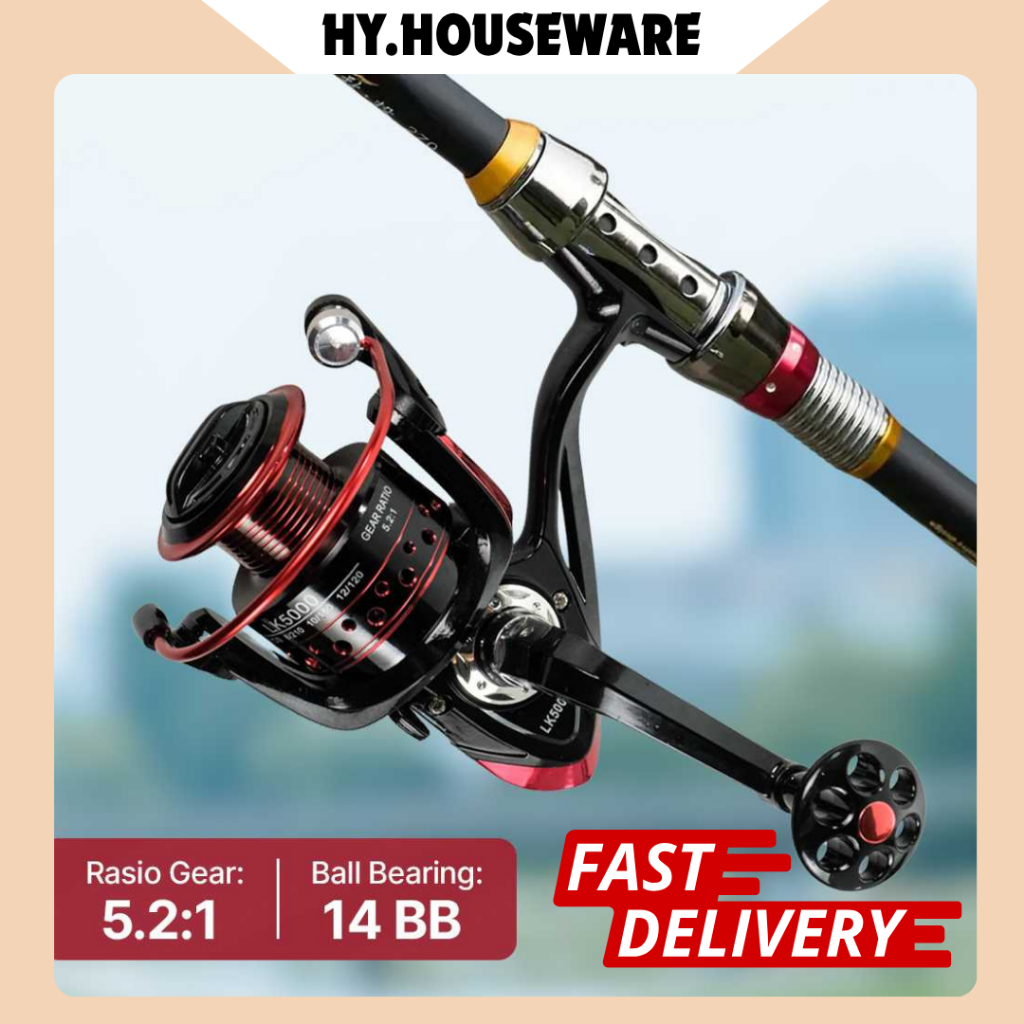 CHAOJIA Reel Pancing Spinning 14 Ball Bearing Fishing Reel 5.2:1 5000 - LK5000