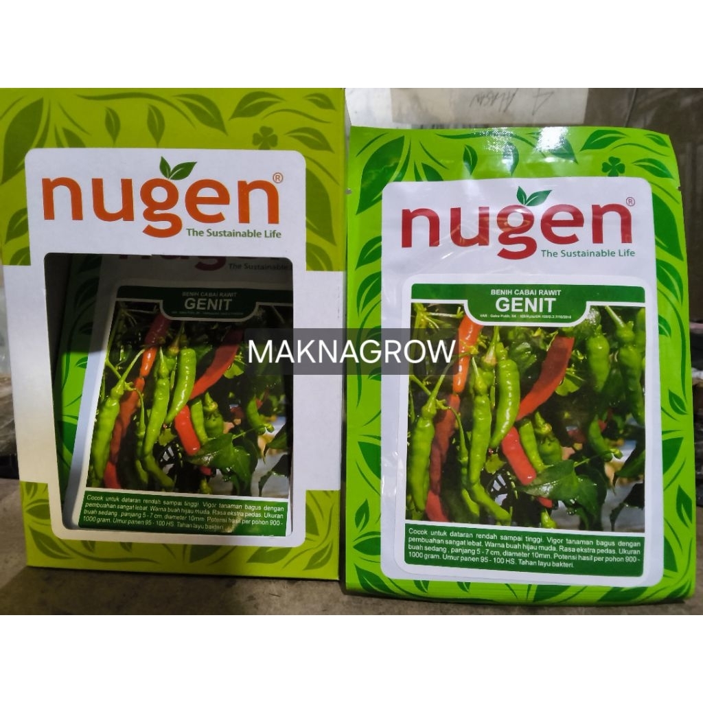 Bibit / benih NUGEN Cabe rawit GENIT hijau 10 gr