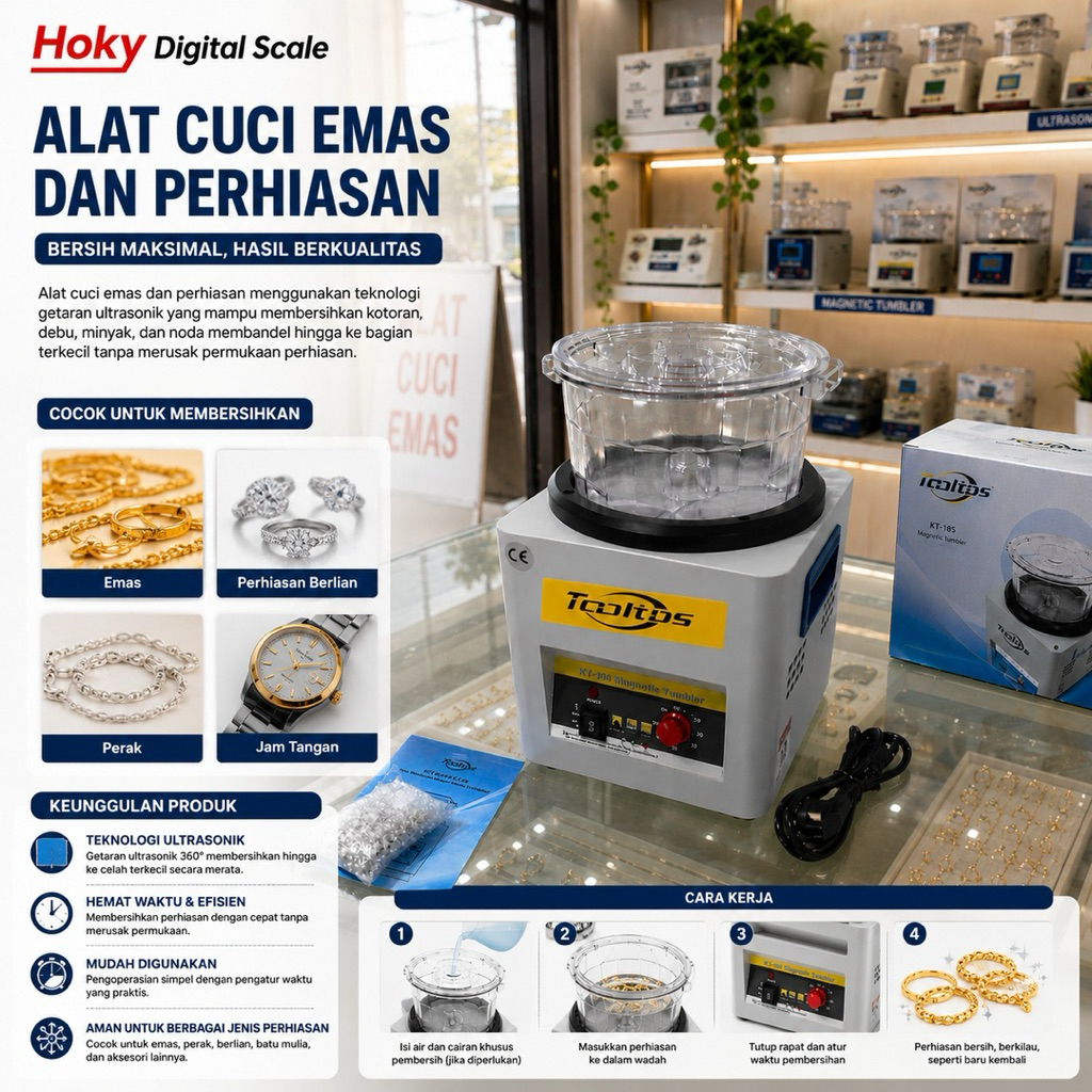 Magnetic Tumbler Alat Cuci Emas Perhiasan