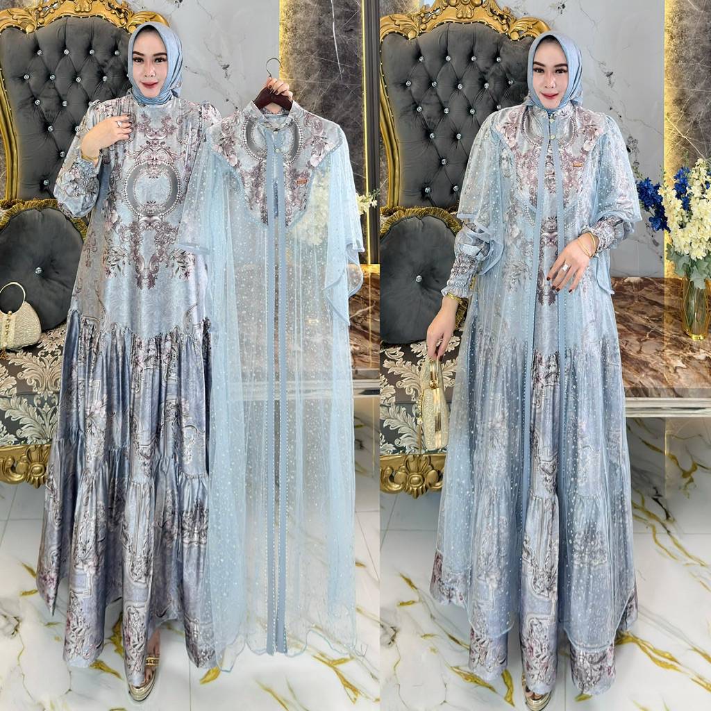 kamil Mode  Gamis Azzahra wanita terbaru gamis set hijab payet gamis outer terbaru gamis hijab dan o