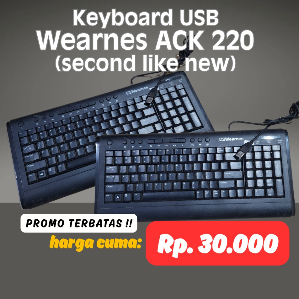 Keyboard Seken USB Wearnes ACK 220 Normal Bergaransi - Keyboard Wearness USB Mulus like New