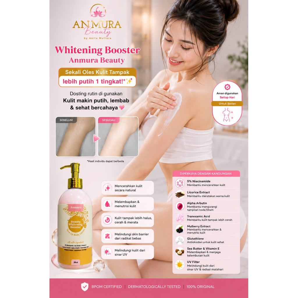 Whitening Booster pemutih badan body lotion tune up handbody