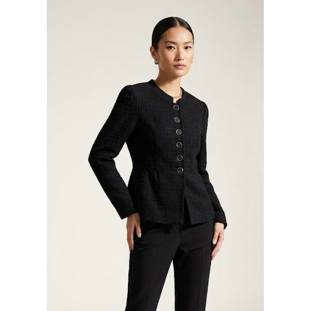 Blazer Tweed Hitam Premium