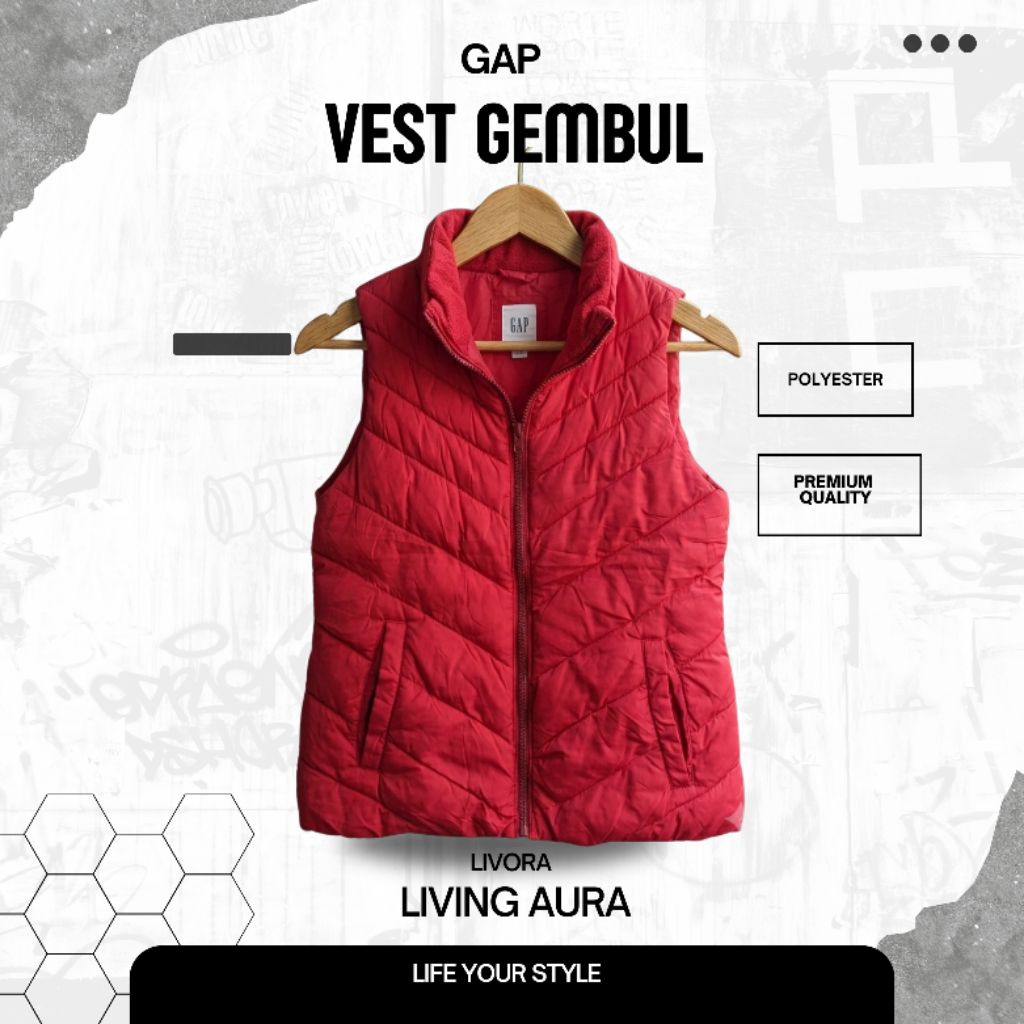 Vest Gembul GAP Original Warna Merah