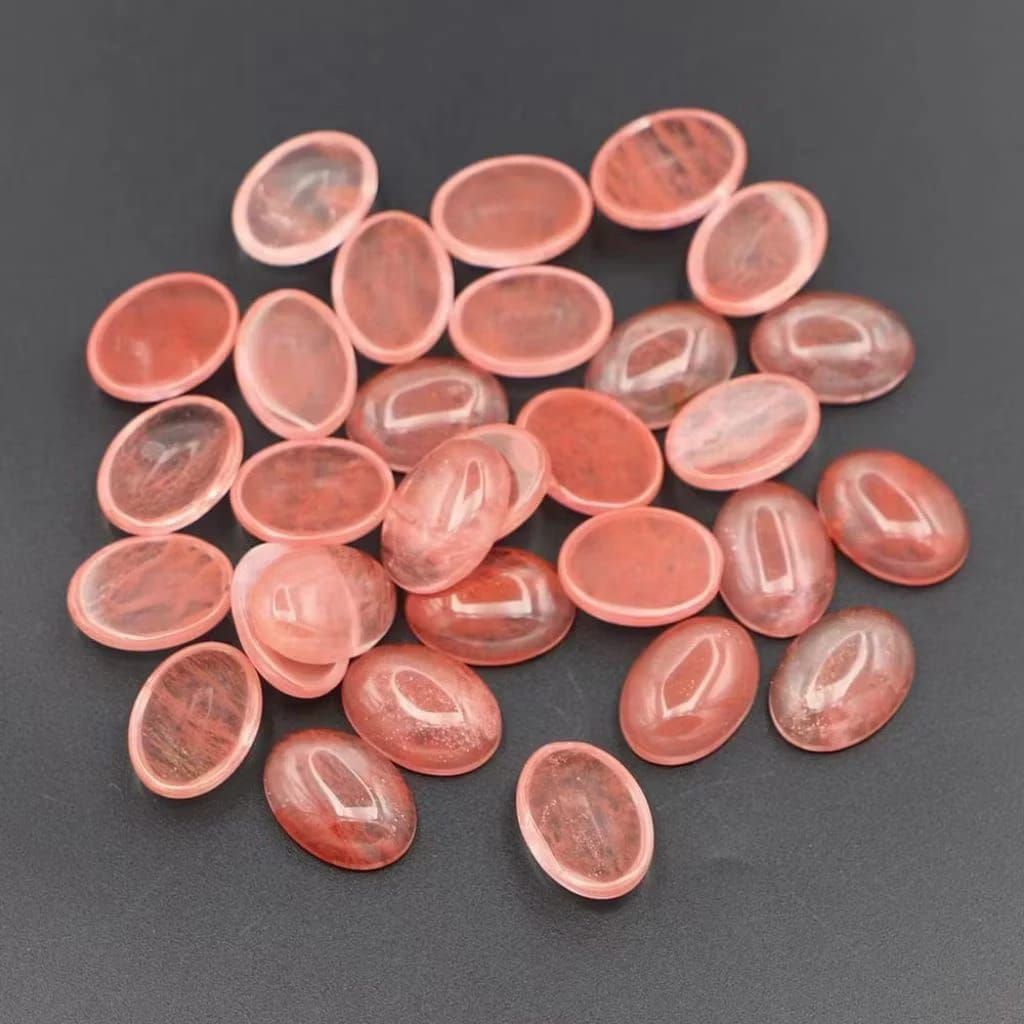 batu akik lepasan natural rutilated quartz kecubung rambut merah / cendana merah