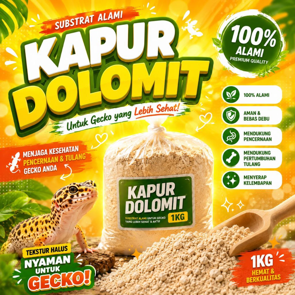 [1Kg]Pasir Dolomit gecko alas kandang gecko/kapur dolomit pasir dolomite murah