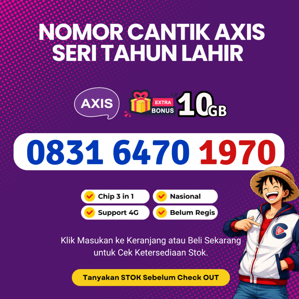 Nomor Cantik Axis Murah dan Rapi - Kartu Cantik Axis - Nocan Axis Murah Seri Tahun Lahir - Bonus Kuo