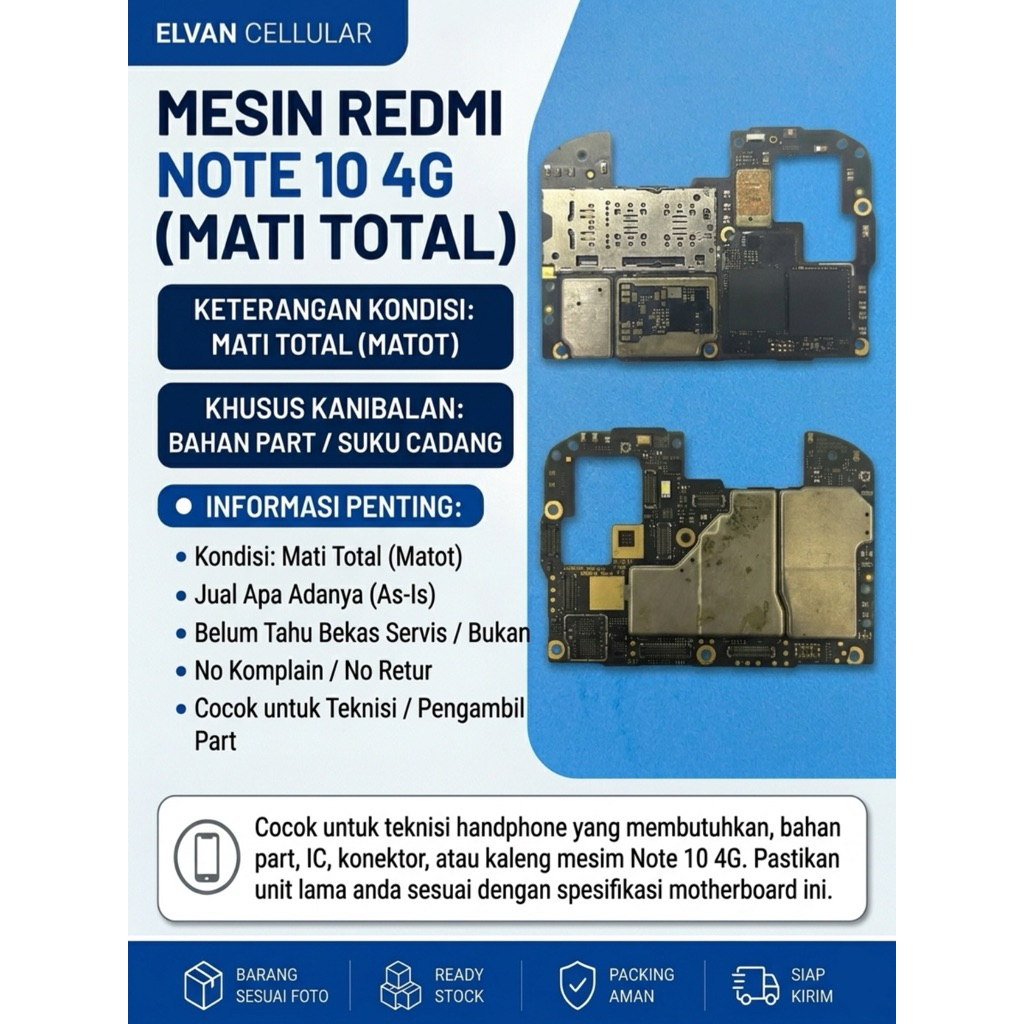 MESIN REDMI NOTE 10 4G KONDISI MATI TOTAL