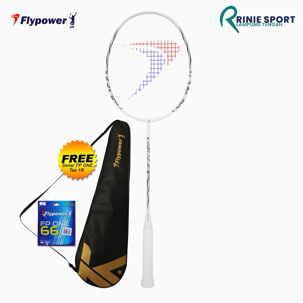 RAKET BADMINTON FLYPOWER NATUNA 03 | WHITE | OFFENSIVE | STIFF | MAX 30LBS