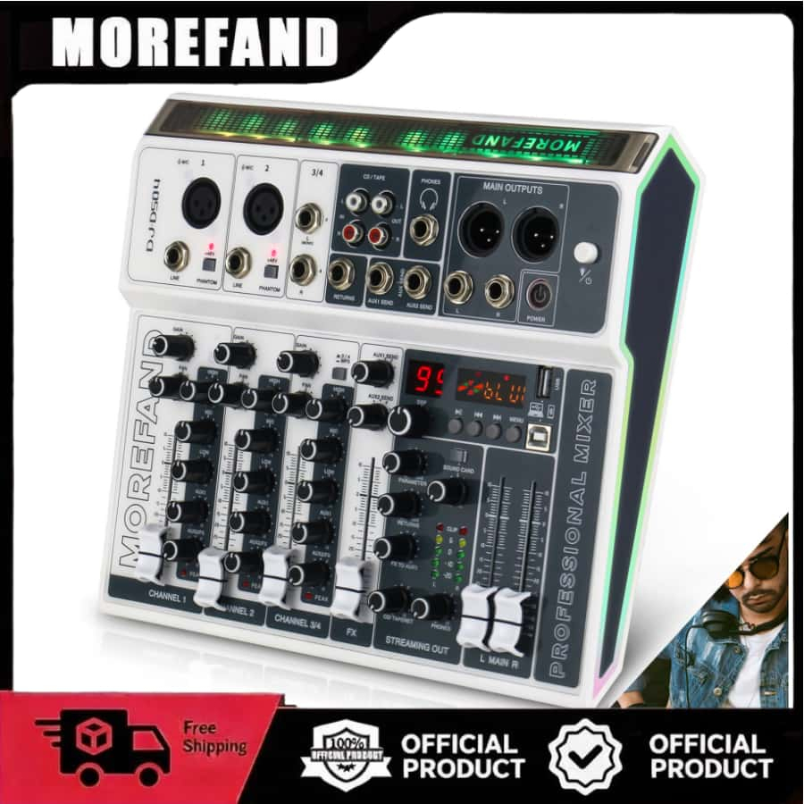 POWER MIXER AUDIO profesional 4-channel DS04 99DSP Penguat sinyal USB Penguat KTV Penguat kinerja pa