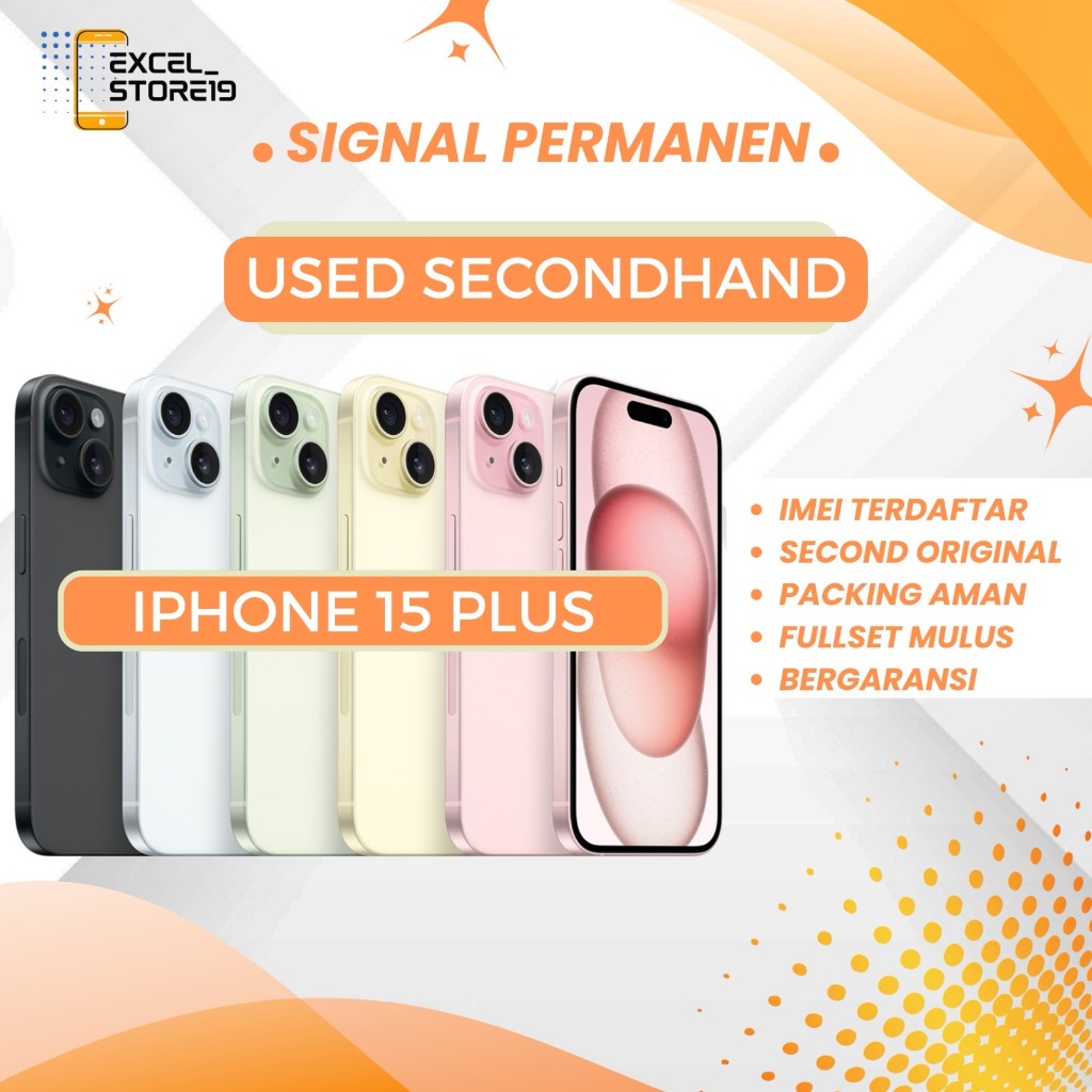 Iphone 15 Plus 128Gb / 256Gb / 512Gb Second Imei Terdaftar Beacukai (Sinyal Permanen) Fullset