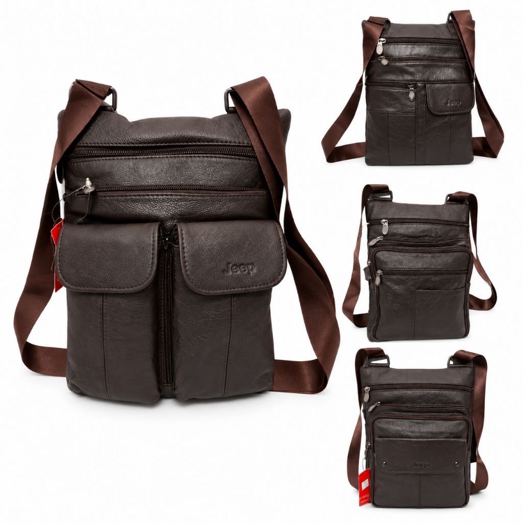 TAS SELEMPANG KULIT ASLI JEEP .TAS SELEMPANG ASLI KULIT