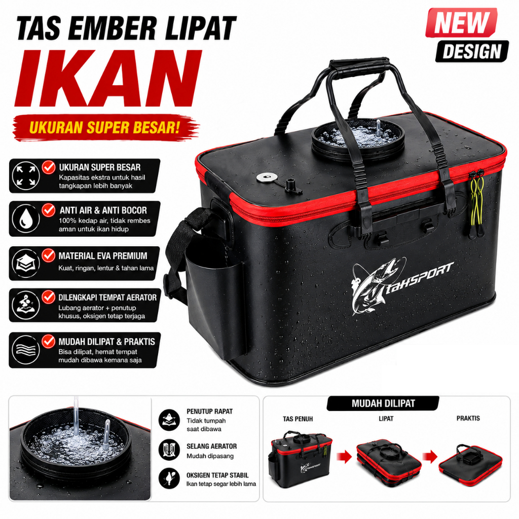 Tas Ember Lipat Ikan Ember Ikan Lipat Eva Tes Ember Lipat Mancing Ember Ikan Hidup Portable Wadah Ik