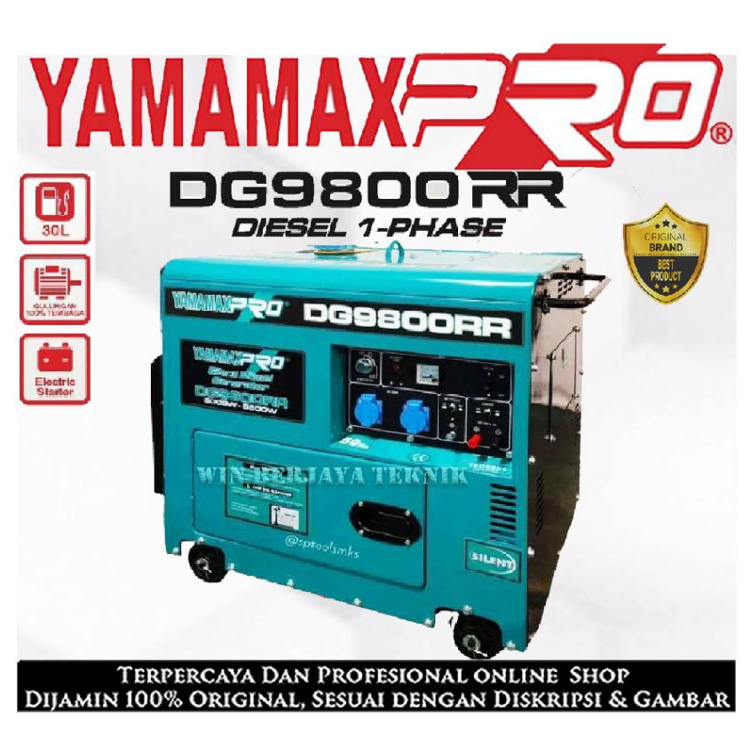 YAMAMAX PRO DG9800RR Mesin Genset Solar Silent 6500Watt Generator Listrik 6500 Watt DG 9800 RR DG980