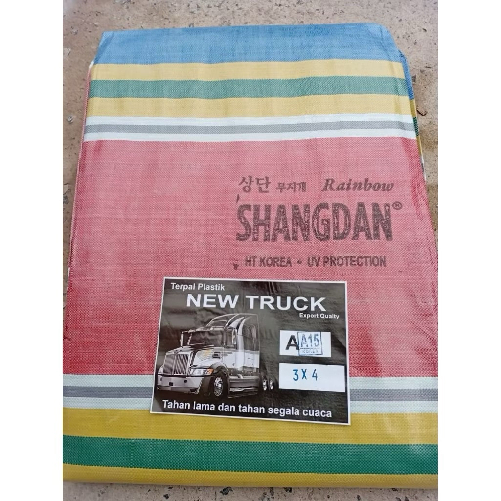 Terpal A15 pelangi korea 2x3 new truck shangdan asli murah kuat berkualitas