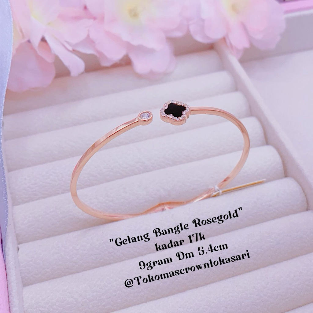 GELANG BANGLE VC HITAM ROSEGOLD