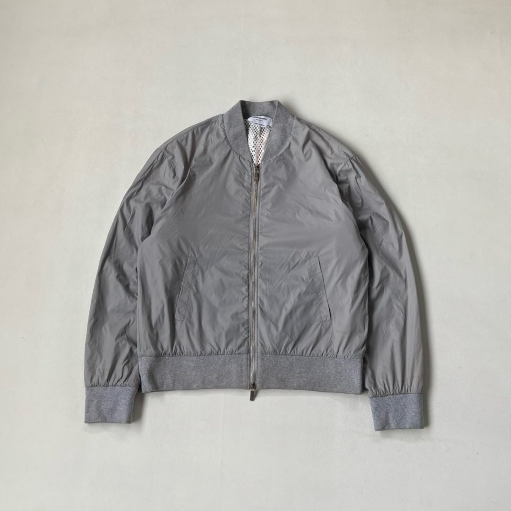 Thom Browne Nylon Ripstop Bomber Jacket Light Grey