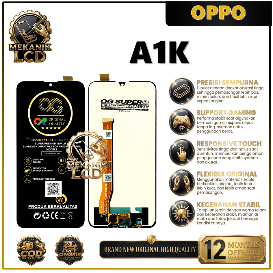 LCD TOUCHSCREEN OPPO A1K FULLSET 100% ORIGINAL