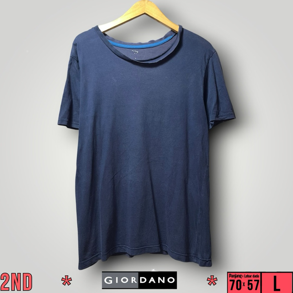 Kaos Pria Giordano Biru Size L (70x57)cm