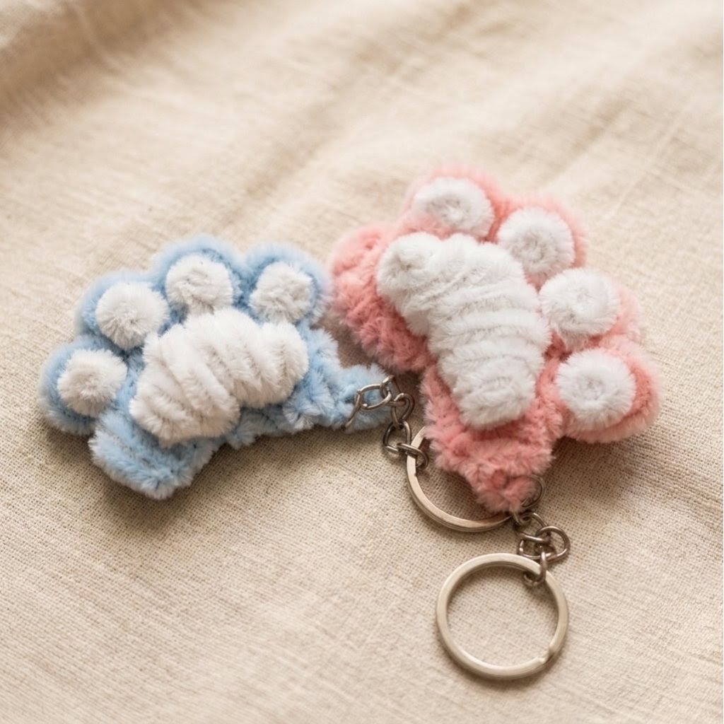 Gantungan Paw Kucing Handmade (1 Pcs) | Cat Paw Keychain Aesthetic | Cat Paw Bag Charm
